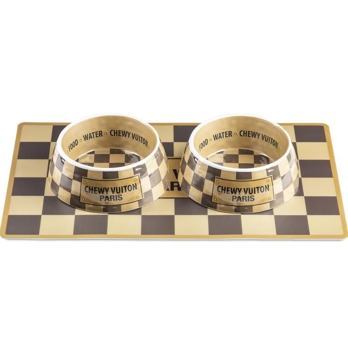 フードボール お皿【Haute Diggity Dog】Checker Chewy Vuiton Bowl 単品