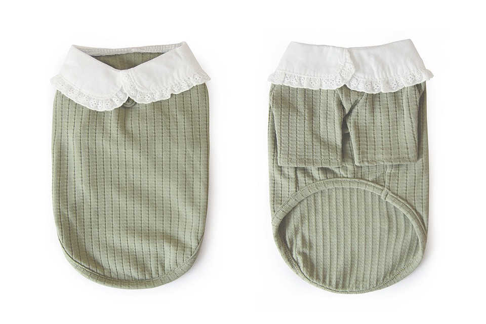 ロジェフリルカラーTシャツ Rosen Frill Collar T-shirt 【小型犬/ブラウス襟/ニット/フィット/レース/トップス/ ドッグウェア/犬服/袖付き/ttry】【犬服 ブランド】