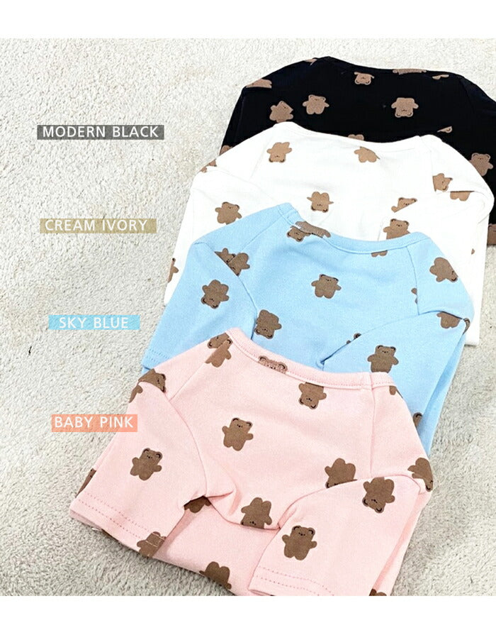 【ドッグウェア】Chic bear tee【犬の服】 パステル くま ベア スウェット ティシャツ 優しいカラー Tシャツ・カットソー