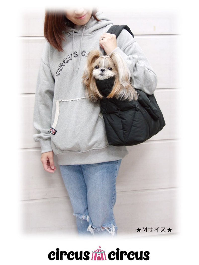 【サイズ:L】Chic Quilting Carry circus circus サーカスサーカス 軽くて丈夫 綿詰めナイロンキルト トートタイプ ママ用 ゴージャス ペット用品 ペットグッズ 犬用品 キャリーバッグ 小型犬 中型犬