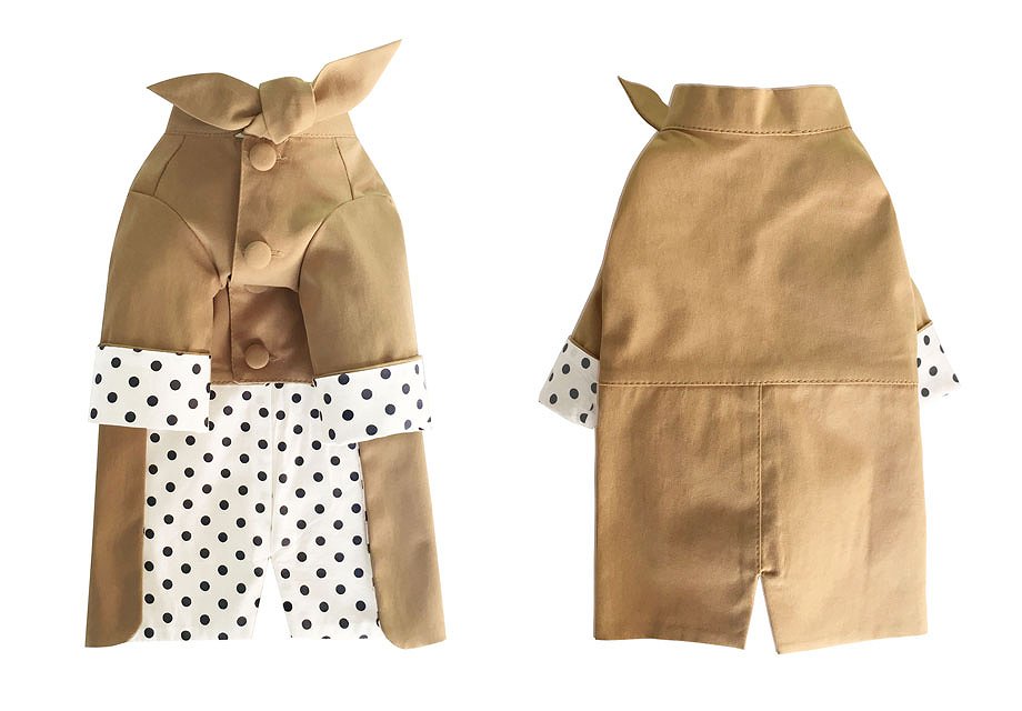 ドットトレンチコート Dot Trench Coat 【小型犬/アウター/ドット/ジャンパー/防寒/トレンチ ジャケット/コート/犬服/ボタン】【犬服 ブランド】