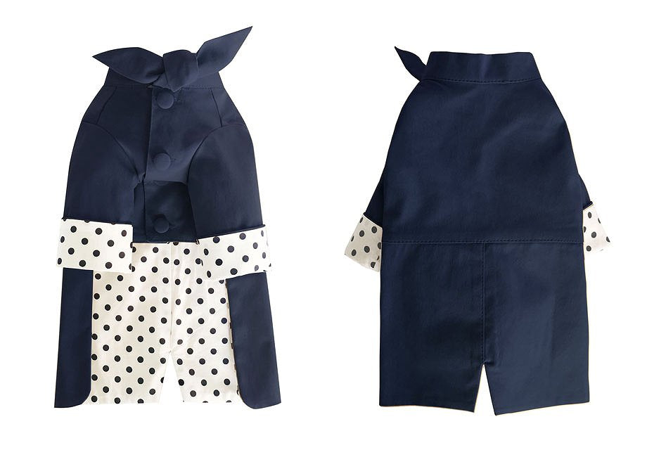 ドットトレンチコート Dot Trench Coat 【小型犬/アウター/ドット/ジャンパー/防寒/トレンチ ジャケット/コート/犬服/ボタン】【犬服 ブランド】