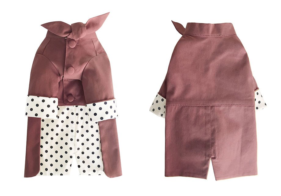 ドットトレンチコート Dot Trench Coat 【小型犬/アウター/ドット/ジャンパー/防寒/トレンチ ジャケット/コート/犬服/ボタン】【犬服 ブランド】