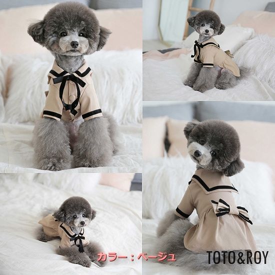 【S~XL】セーラートレンチコート TOTO&ROY セーラー風 キュート ラブリー 綿素材 秋・春 犬服 ペット・ペットグッズ 犬用品 大型犬 中型犬【犬服 ブランド】