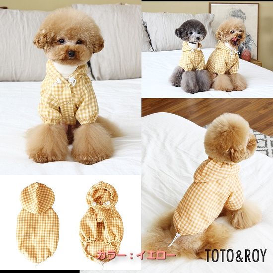 【S~XL】ダブルチェックジャンパー TOTO&ROY ふんわり素材 カジュアル チェック ルーズなサイズ感 ユニセックスデザイン 犬服 ペット・ペットグッズ 犬用品 大型犬 中型犬【犬服 ブランド】