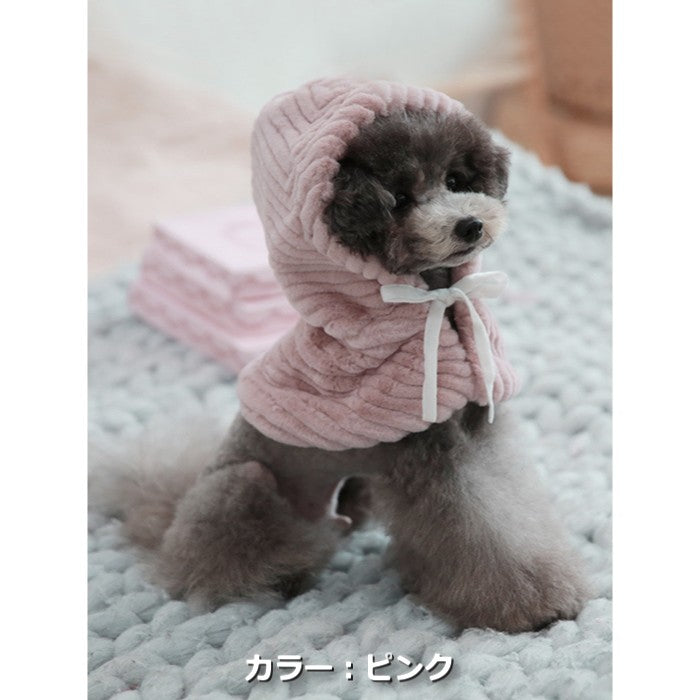 【S~XL】ロハスファーケープTOTO&ROY 防寒 保温 ファー素材 綿素材 犬服 ペット・ペットグッズ 犬用品 小型犬 中型犬 帽子【犬服 ブランド】