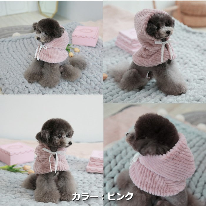 【S~XL】ロハスファーケープTOTO&ROY 防寒 保温 ファー素材 綿素材 犬服 ペット・ペットグッズ 犬用品 小型犬 中型犬 帽子【犬服 ブランド】
