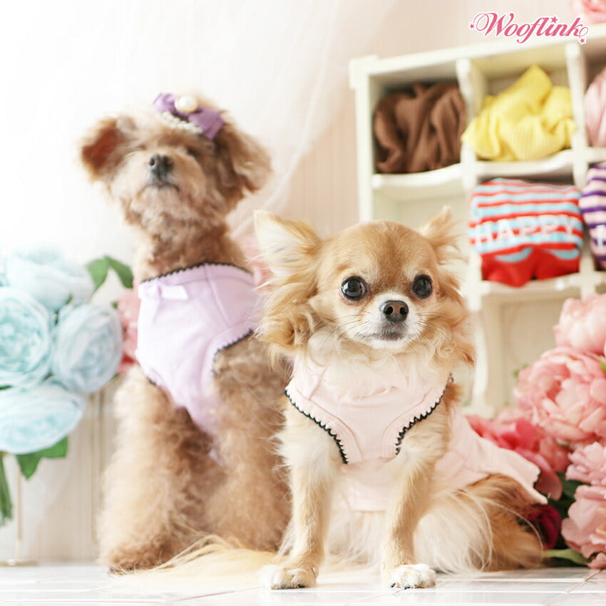 【パープル/サイズ:4号】SEQUIN BOWS MINI DRESS【WOOFLINK】 シークイン・ボウ・ミニドレス【犬用品 ドッググッズ 犬服 ドッグウェア 中型犬】