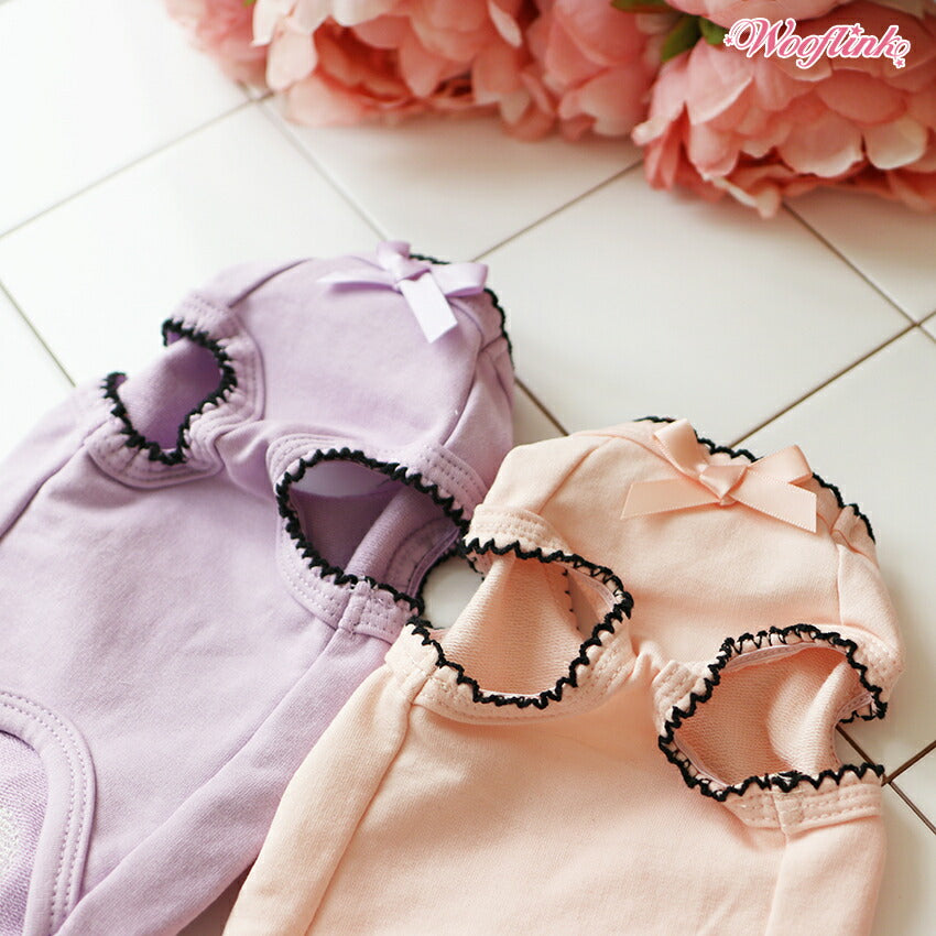 【パープル/サイズ:4号】SEQUIN BOWS MINI DRESS【WOOFLINK】 シークイン・ボウ・ミニドレス【犬用品 ドッググッズ 犬服 ドッグウェア 中型犬】
