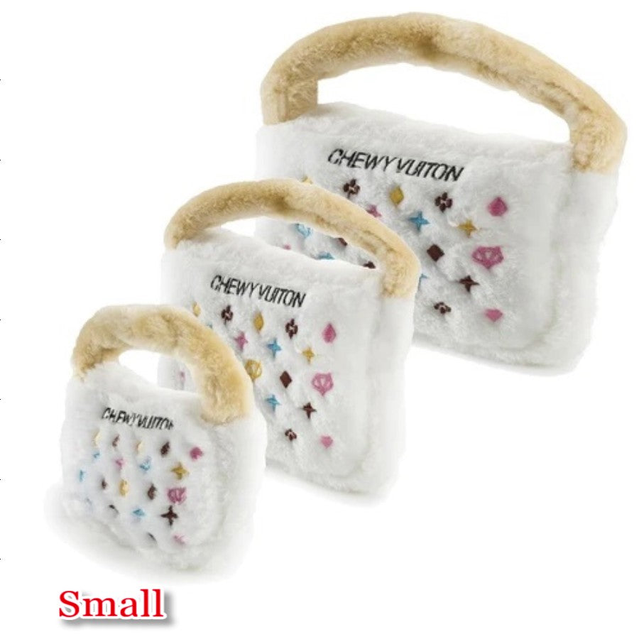 White Chewy Vuiton Handbag Sサイズ ペット用おもちゃ Haute Diggity Dog ぬいぐるみ ペット 犬用品 小型犬 中型犬 インテリア