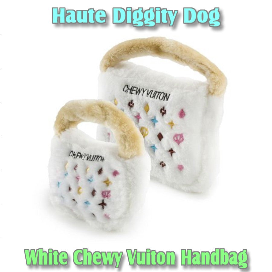 White Chewy Vuiton Handbag Sサイズ ペット用おもちゃ Haute Diggity Dog ぬいぐるみ ペット 犬用品 小型犬 中型犬 インテリア