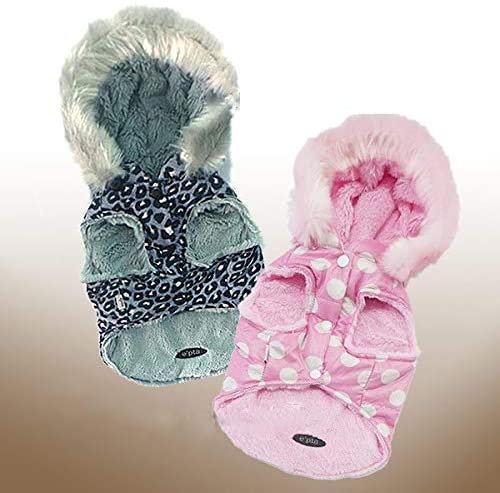 【e'pta】 Leopard down coat R (ドッグウェア ジュエルケイク コート ダウン 犬 服 アウター 豹柄 水玉)【犬 服】【犬服 ブランド】