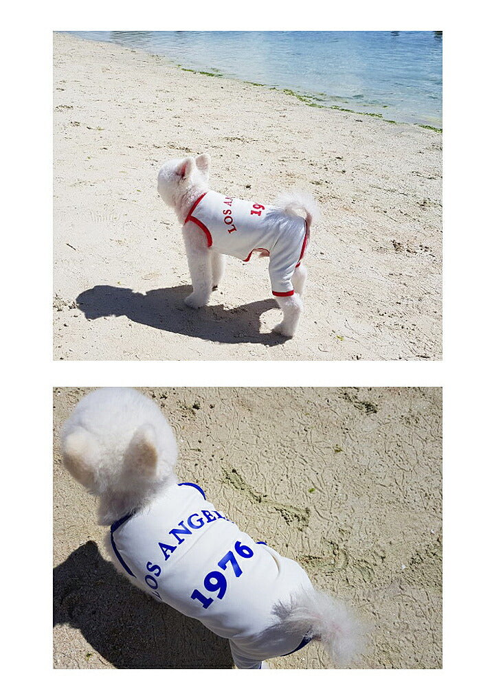 【ドッグウェア】ラッシュガード【犬の服】ロザンゼルス 2色 Los Angeles ラッシュガード 犬用 つなぎ型 マリンスポーツ 水遊び 水着 熱中症対策 海