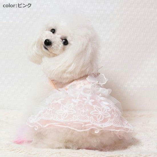 GM Pearl lace dress【サイズS】BONNIE&CO.【犬服/ドッグウェア/ペットウェア】
