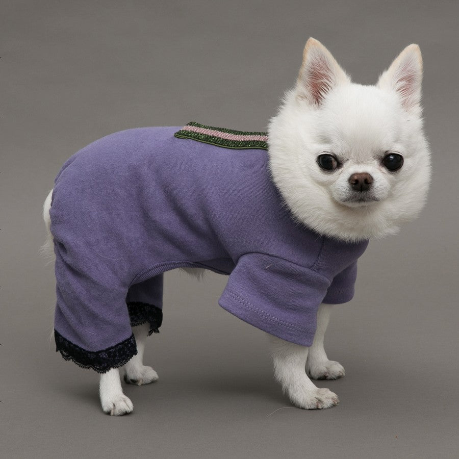 【M(ダリアパープル)】Velvety Romper(Dahlia Purple/Capri Mint) ヴェルヴェティ・ロンパース louisdog ルイスドッグ ペット ペット用品 犬用品 小型犬 中型犬 犬服 ドッグウェア セレブ