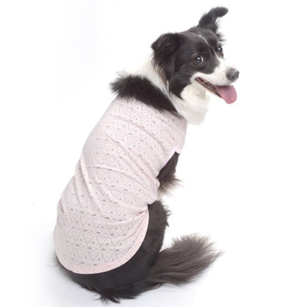 【2号/ピンク】ジオメトリックノースリーブ PET'S REPUBLIC ベッツ・リパブリック 通気性 春夏 部屋着 ナイトウエア お散歩ウエア 犬 服 ドッグウェア 犬用品 犬用 小型犬 中型犬