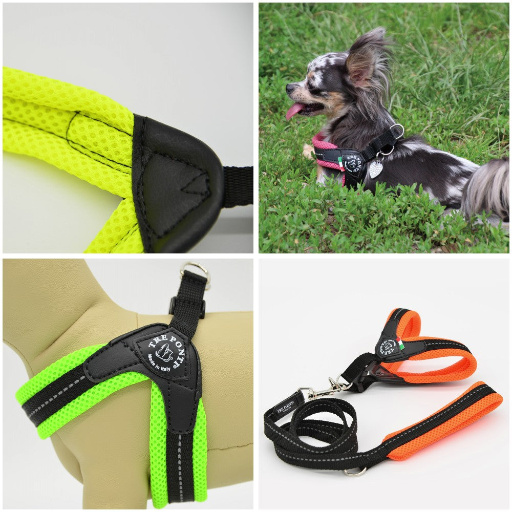 【3号/ブルー】fibbia SOFT MESH TRE PONTI LTP113 | ハーネス (シンプルタイプ) トレポンティ 小型犬 運動 ソフトメッシュ生地 夜間のウォーキング 犬服 ペット・ペットグッズ 犬用品 中型犬【犬服 ブランド】