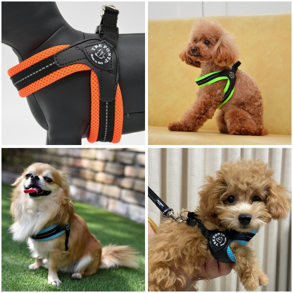 【3号/ブルー】fibbia SOFT MESH TRE PONTI LTP113 | ハーネス (シンプルタイプ) トレポンティ 小型犬 運動 ソフトメッシュ生地 夜間のウォーキング 犬服 ペット・ペットグッズ 犬用品 中型犬【犬服 ブランド】