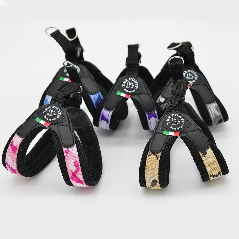 【ブルーカモ/1号】Fibbia PENNY COLLECTION/TRE PONTI LTP117 トレポンティ イタリア製 ペット ペット用品 犬用品 小型犬 中型犬 ハーネス 胴輪