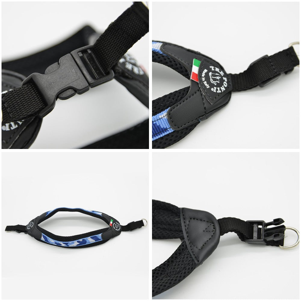【ブルーカモ/1号】Fibbia PENNY COLLECTION/TRE PONTI LTP117 トレポンティ イタリア製 ペット ペット用品 犬用品 小型犬 中型犬 ハーネス 胴輪
