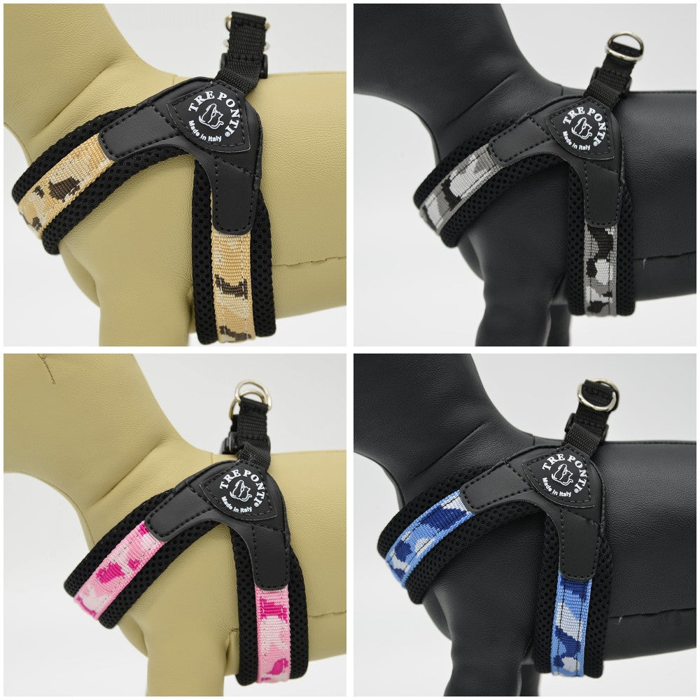 【ブルーカモ/1号】Fibbia PENNY COLLECTION/TRE PONTI LTP117 トレポンティ イタリア製 ペット ペット用品 犬用品 小型犬 中型犬 ハーネス 胴輪