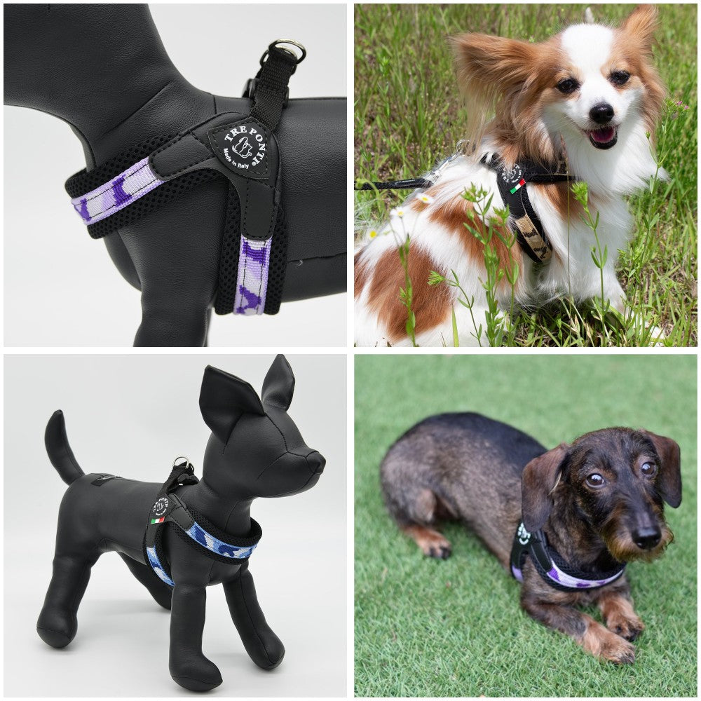【ブルーカモ/1号】Fibbia PENNY COLLECTION/TRE PONTI LTP117 トレポンティ イタリア製 ペット ペット用品 犬用品 小型犬 中型犬 ハーネス 胴輪