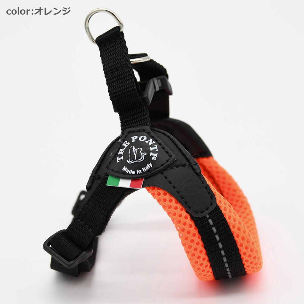 【ブラック/4号】Fibbia adjustable type SOFT MESH TRE PONTI LTP123 ハーネス (アジャスタブルタイプ) トレポンティ 運動 ソフトメッシュ生地 夜間のウォーキング 犬服 ペット・ペットグッズ 犬用品 大型犬 中型犬