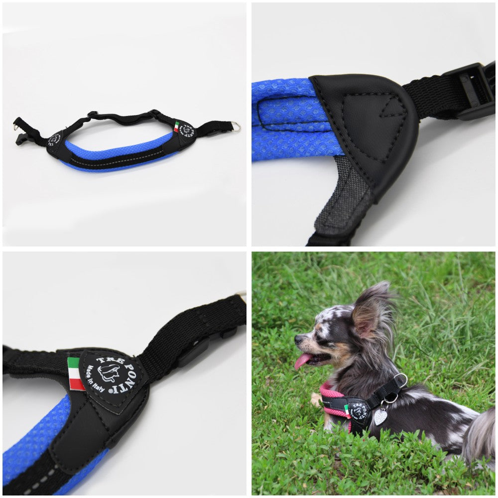 【ブラック/4号】Fibbia adjustable type SOFT MESH TRE PONTI LTP123 ハーネス (アジャスタブルタイプ) トレポンティ 運動 ソフトメッシュ生地 夜間のウォーキング 犬服 ペット・ペットグッズ 犬用品 大型犬 中型犬