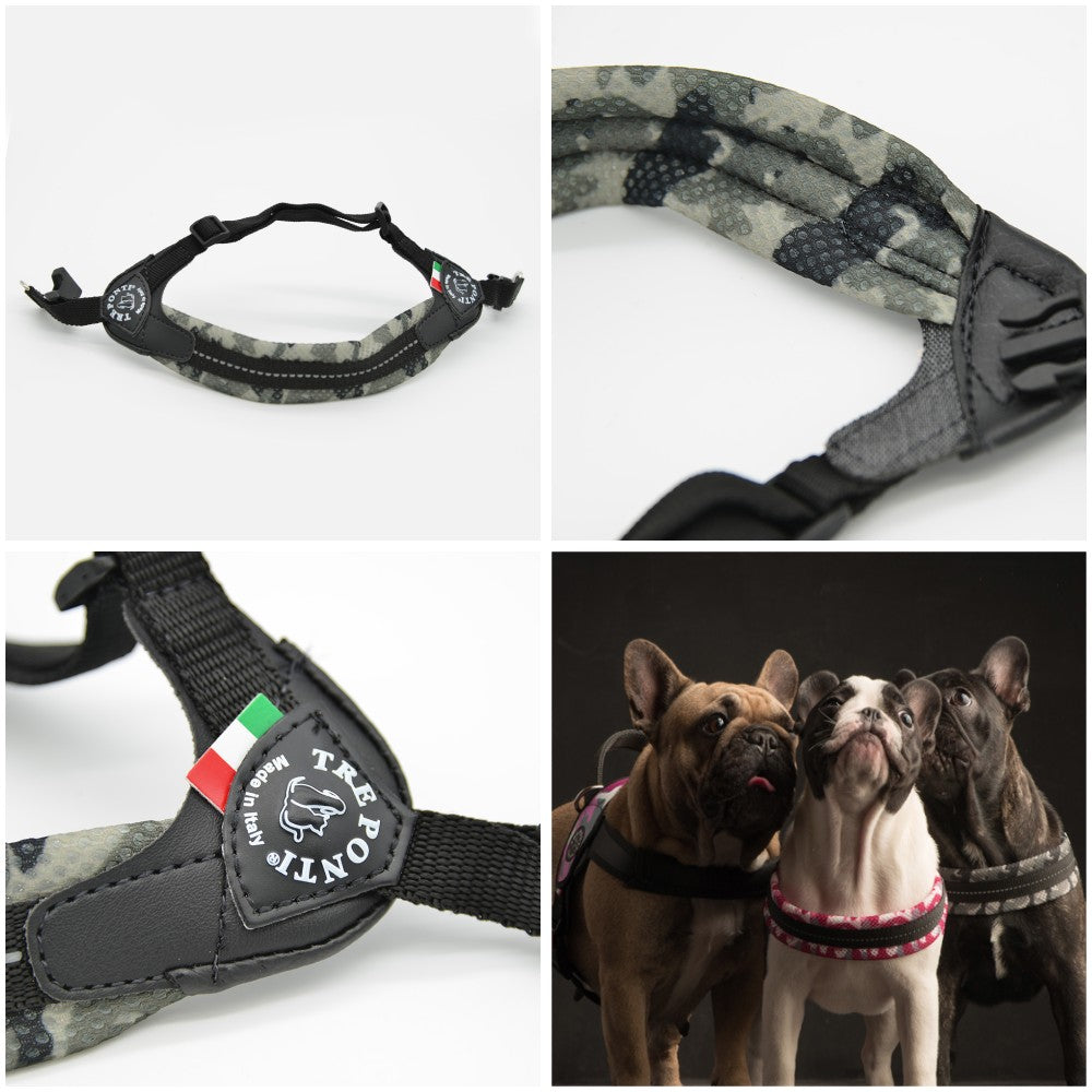 【3号/ピンクカモ】Fibbia adj-type SOFT MESH CAMO TRE PONTI LTX349D2 ハーネス (アジャスタブルタイプ) トレポンティ 運動 ソフトメッシュ生地 夜間のウォーキング 犬服 ペット・ペットグッズ 犬用品 大型犬 中型犬