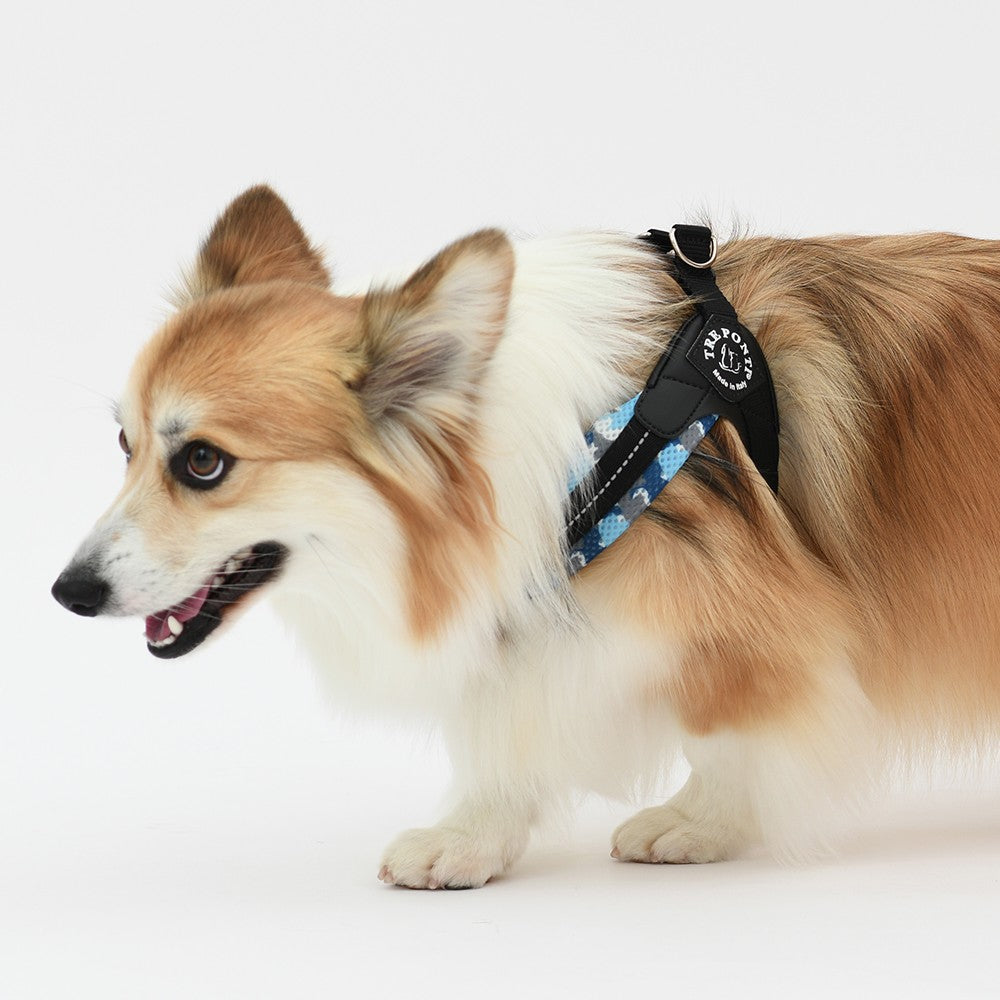 【3号/グレーカモ】Fibbia adj-type SOFT MESH CAMO TRE PONTI LTX349D2 ハーネス (アジャスタブルタイプ) トレポンティ 運動 ソフトメッシュ生地 夜間のウォーキング 犬服 ペット・ペットグッズ 犬用品 中型犬