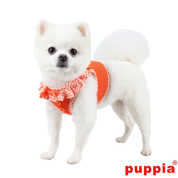AH860【PUPPIA/パピア】VIVIEN HARNESS B 犬 服/犬用/ソフトハーネス/小型犬/中型犬/大型犬/フリル【犬服 ブランド】ギンガムチェック