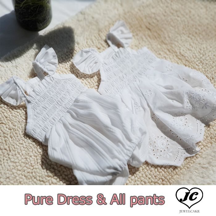 【ドッグウェア】Pure Dress&Allpants 【犬の服】 フラワー 刺繍 ワンピース キャミソール ミニドレス チュニック 夏 サマーキャミ コットン レース ナチュラル ピュア