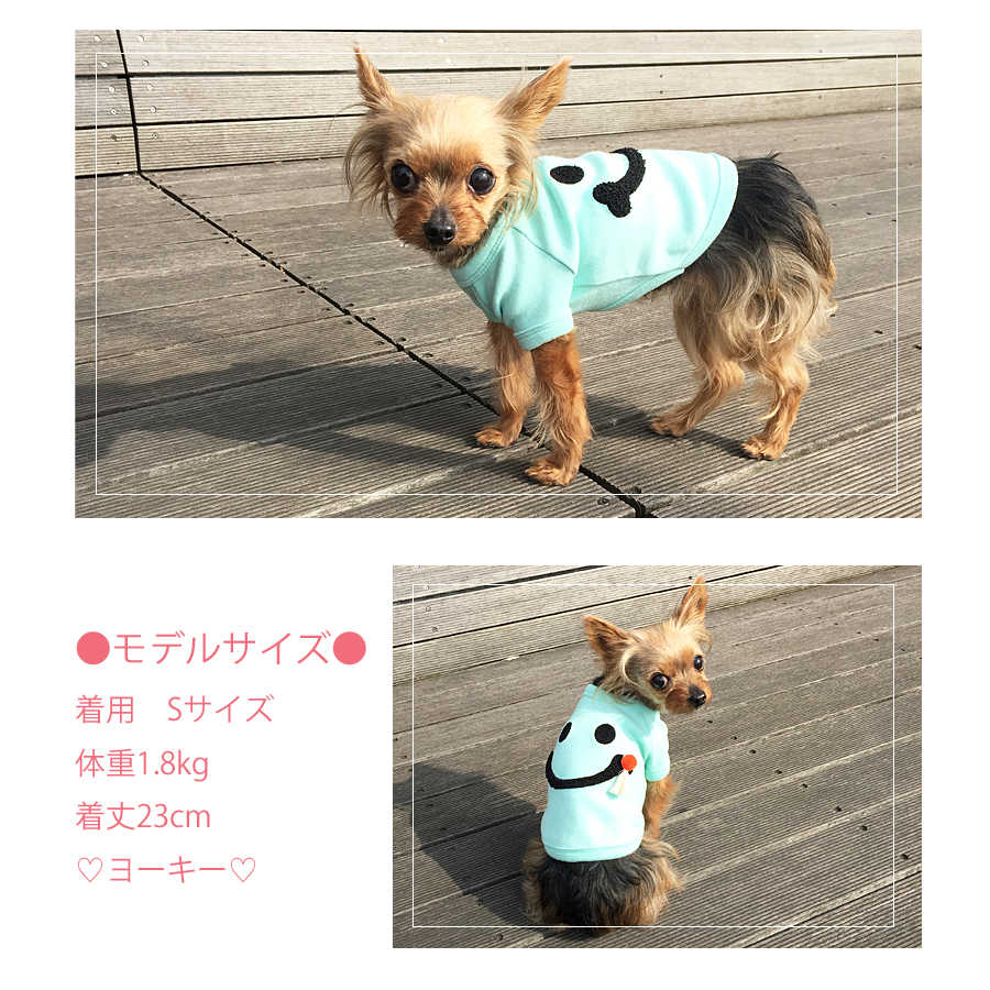 【メール便無料】Smile Fringe Tops【ドッグウェア】【犬の服】 パステル フリンジ スウェット ティシャツ