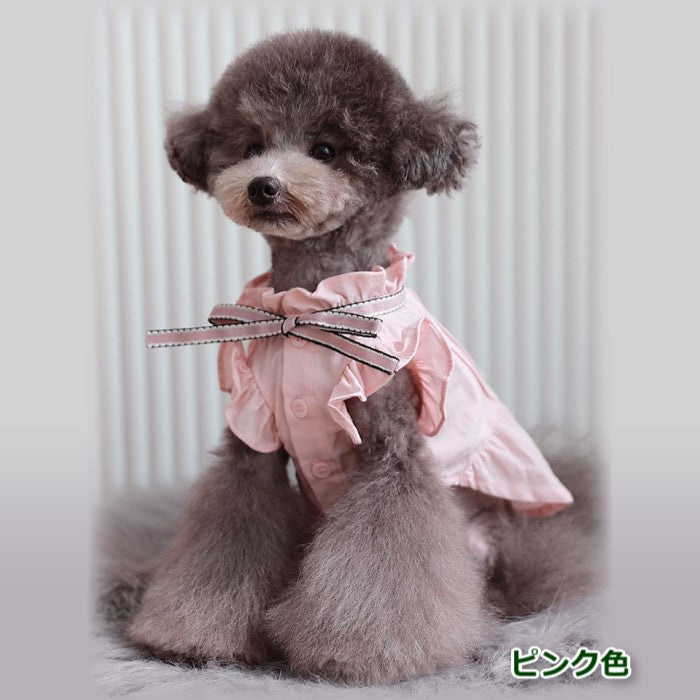 【Lサイズ】ティントフリルブラウス TOTO&ROY トトアンドロイ ペット ペット用品 犬用品 小型犬 中型犬 犬服 ドッグウェア プチプラ