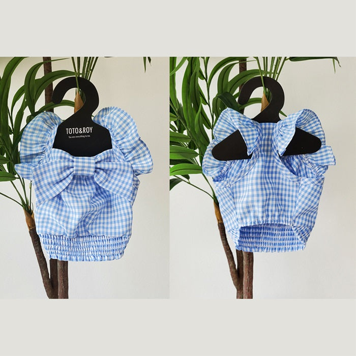 サマーチェッククロップ(2色)TOTO&ROY トトアンドロイ ペット ペット用品 犬用品 小型犬 中型犬 犬服 ドッグウェア プチプラ