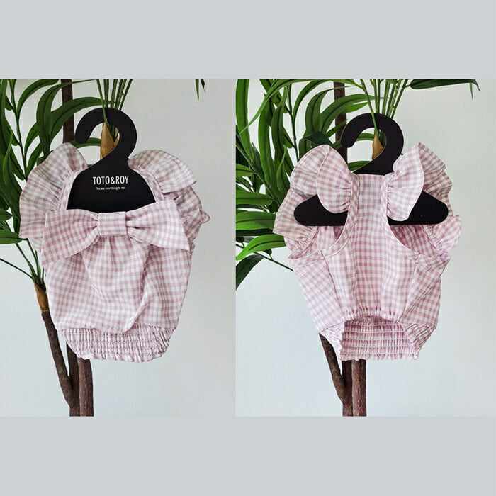 サマーチェッククロップ(2色)TOTO&ROY トトアンドロイ ペット ペット用品 犬用品 小型犬 中型犬 犬服 ドッグウェア プチプラ