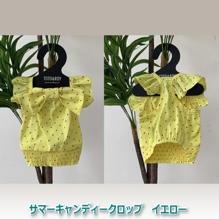 【イエロー/M】Summer Candy Crop Sleeveless サマーキャンディークロップ TOTO&ROY トトアンドロイ ペット ペット用品 犬用品 小型犬 中型犬 ドッグウェア 犬服