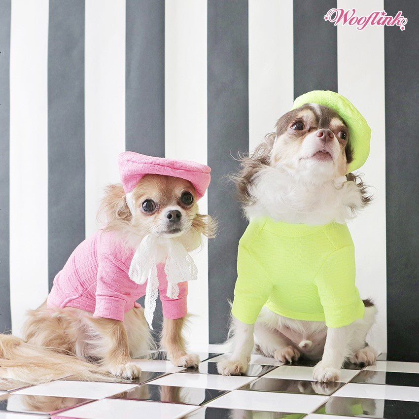 【ピンク/サイズ2】FLUO WOOFLINK ウーフリンク トップス カットソー ファッショニスタ コーデ ペット用品 ペットグッズ 犬用品 犬用 小型犬 中型犬