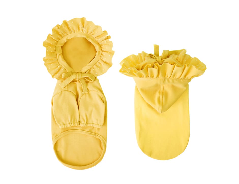 3営業日以内発送!【メール便送料無料】シフォンドット花フード Dot Flower Hoody One-piece<br>【小型犬/フード付き/ラブリー/コットン/レース/トップス/パーカー/ワンピース<br>ドッグウェア/犬服/ミニドレス/ttry】【犬服 ブランド】