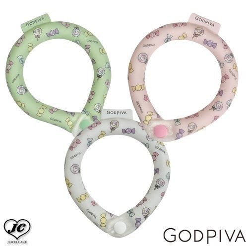 [PINK/サイズ:XSB/SB]28°ICE COOL RING　キャンディ ボタン付き　GODPIVA　ゴッドピヴァ　GODPIVA × SUO コラボ　POPなキャンディ柄　ドッグウェア　犬用品　犬用　小型犬