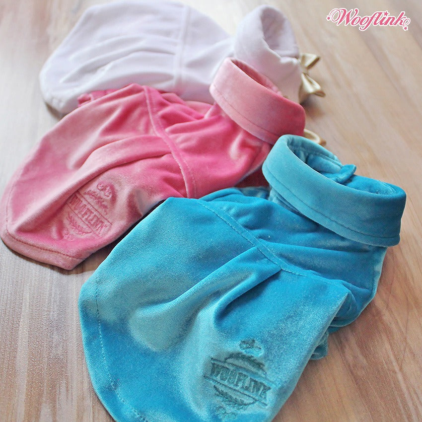 【WOOFLINK】MY HOLIDAY SHIRTS　White (ウーフリンク) 【犬服 シャツ ベロアブラウス　トップス】【犬服 ブランド】