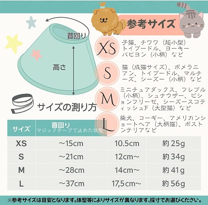 公式限定価格 獣医師監修 ソフト　　エリザベスカラー 犬・猫用 やわらかエリカラ  XS / S / M / L（スタンダードタイプ）