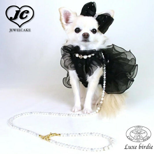 ピンク【Luxebirdie】パールビジューリード（犬　服　小型犬　パール　ビジュー　リード　ペット　ドッグ）【犬服 ブランド】