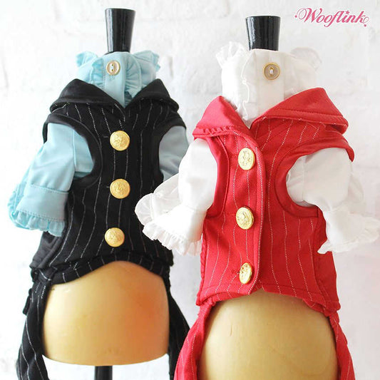 【5号/ブラック】HOLIDAY SEASON  VEST【WOOFLINK】 （ウーフリンク/ベスト/コート/ クール/犬服/メンズ/スーツ）【犬服 ブランド】