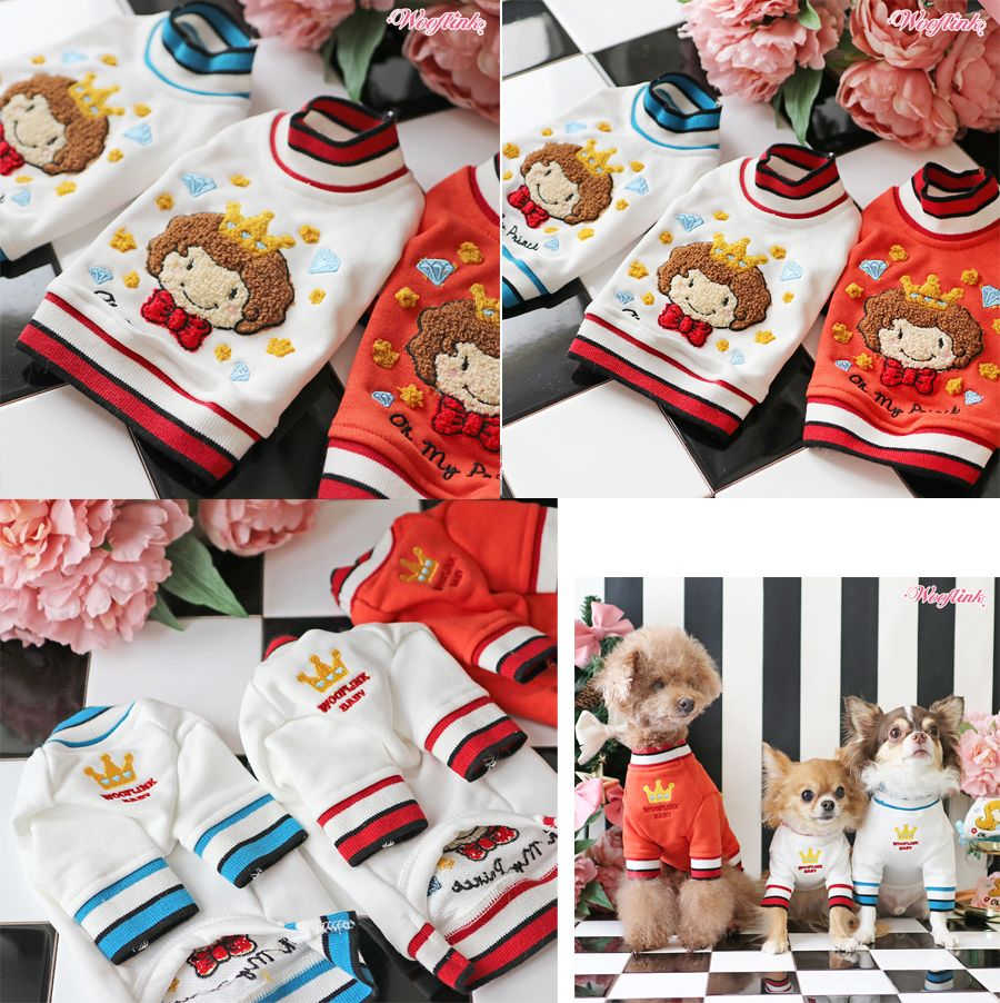 【レッド/1号3号4号][ホワイト/2号】OH MY PRINCE【WOOFLINK】　オー・マイ・プリンス【犬用品　ドッググッズ　犬服　ドッグウェア　中型犬】