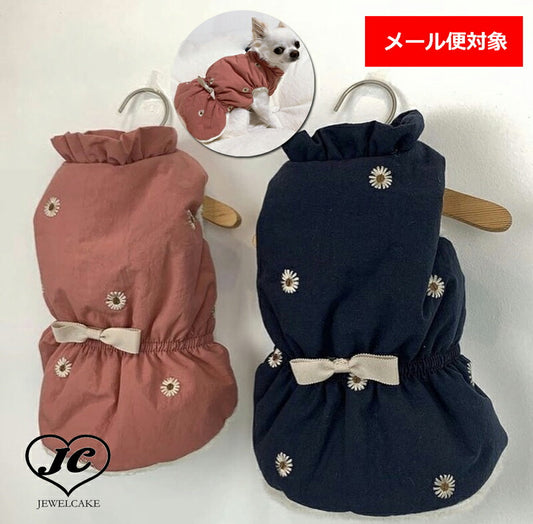 Daisy Pad Coat  小型犬/犬 服/コート/パディング/暖か/ジャンバー/中綿コート/フラワー
