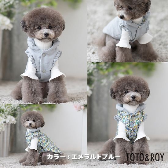 【S～XL】リバーシブル軽量ベスト　TOTO&ROY　軽くて暖かい素材　保温性　犬服　リバーシブル　ペット・ペットグッズ　犬用品　大型犬　中型犬【犬服 ブランド】
