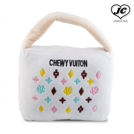 White Chewy Vuiton Handbag　Sサイズ　ペット用おもちゃ　Haute Diggity Dog　ぬいぐるみ　ペット　犬用品　小型犬　中型犬　インテリア