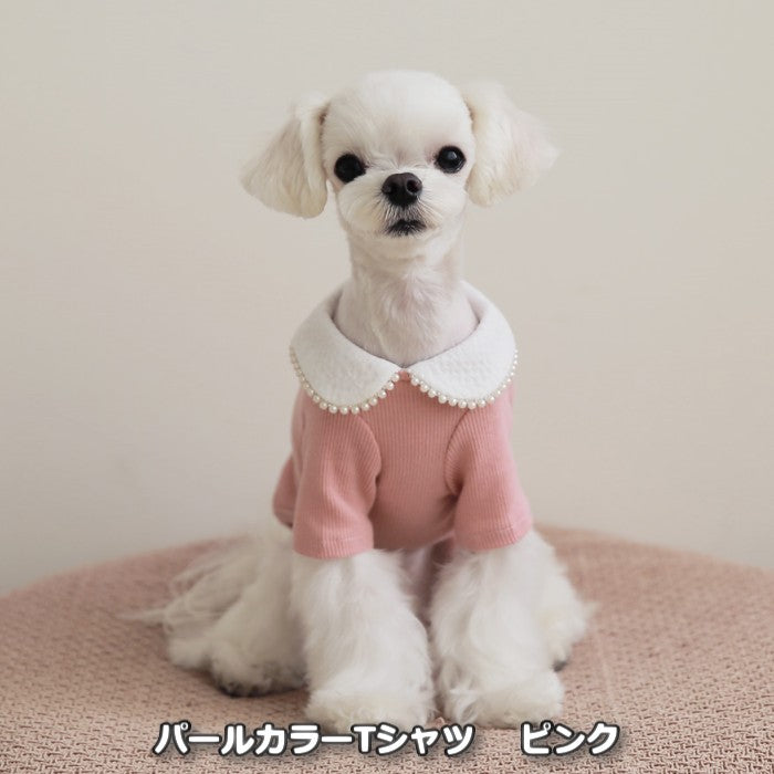 【コーラル/XL】TOTO&ROY　パールカラーTシャツ　春物　Tシャツ　犬服　ペット・ペットグッズ　犬用品　小型犬　中型犬