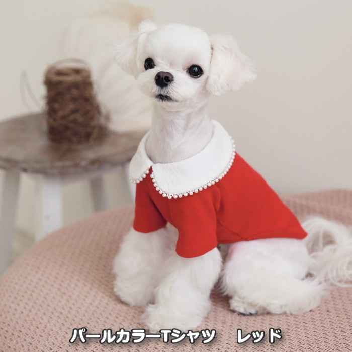 【コーラル/XL】TOTO&ROY　パールカラーTシャツ　春物　Tシャツ　犬服　ペット・ペットグッズ　犬用品　小型犬　中型犬